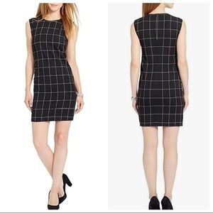 Lauren by Ralph Lauren Shift Dress with Leather Trim Collar